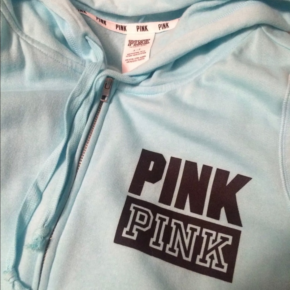 Pink zip up perfect hoodie green small